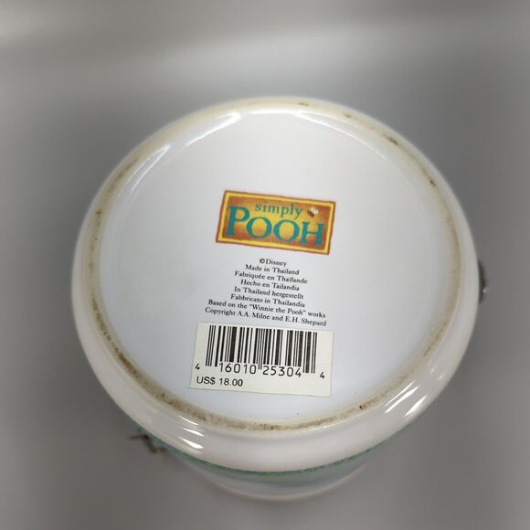 Disney Simply Pooh 6" Latched Lid Ceramic Crock Storage Jar Canister - Picture 8 of 10